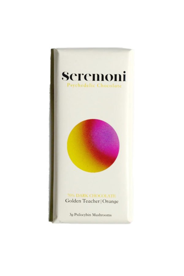 Seremoni Psilocybin Chocolate Bar Orange Golden Teacher Mushrooms