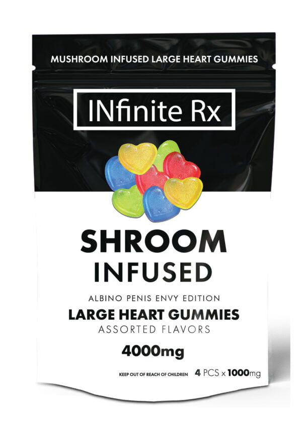 INfinite Rx Shroom Infused Albino Penis Envy Edition Large Heart Gummies Edibles Front