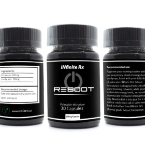 INfinite Rx Reboot Microdosing Mushroom Capsules 3D Bottle