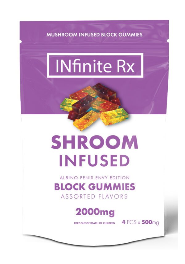 INfinite Rx Shroom Infused Albino Penis Envy Edition Block Gummies Edibles Front