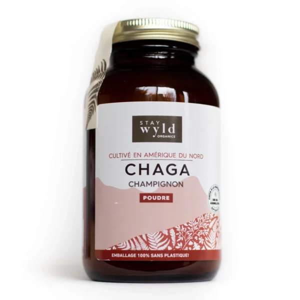Stay Wyld Organics Chaga Mushroom Capsules Bottle front