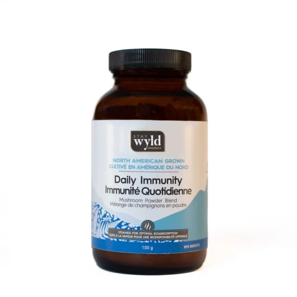 Stay Wyld Organics Daily Immunity 5 Blend Mushroom Capsules Bottle front.jpg